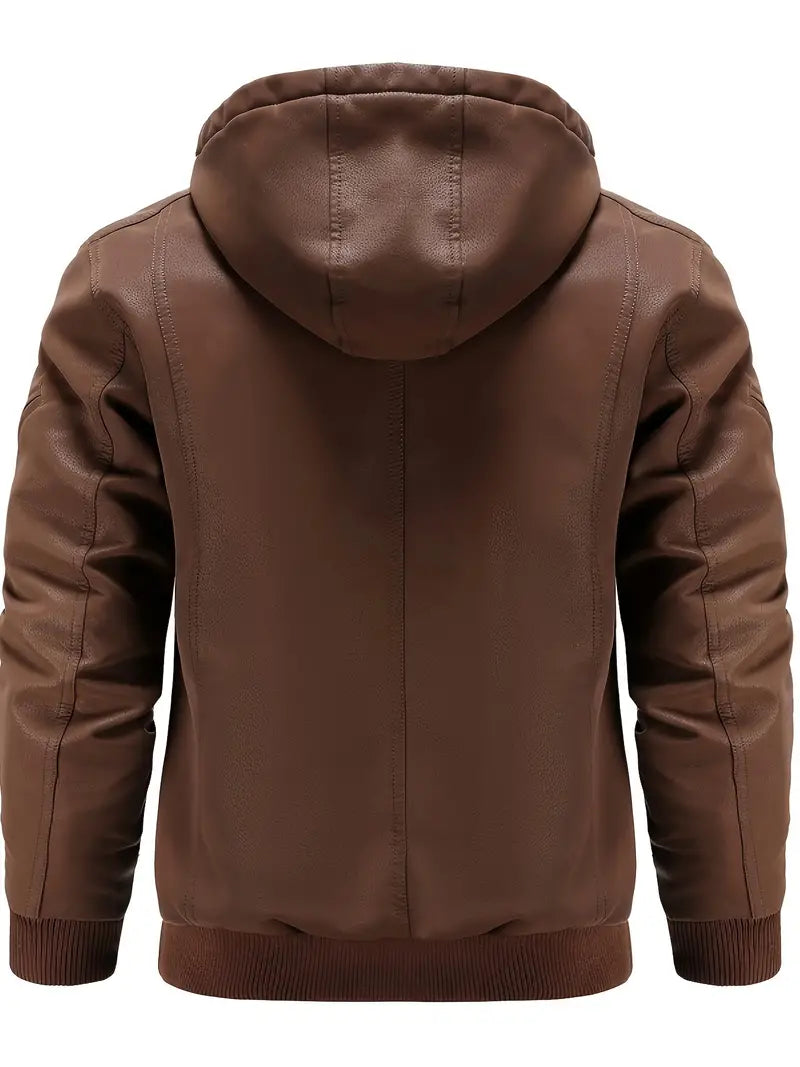 Wasserdichte Winterjacke aus PU-Leder - Claud