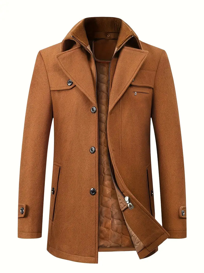 Schurwollmantel Herren Casual warme Jacke - Carolus