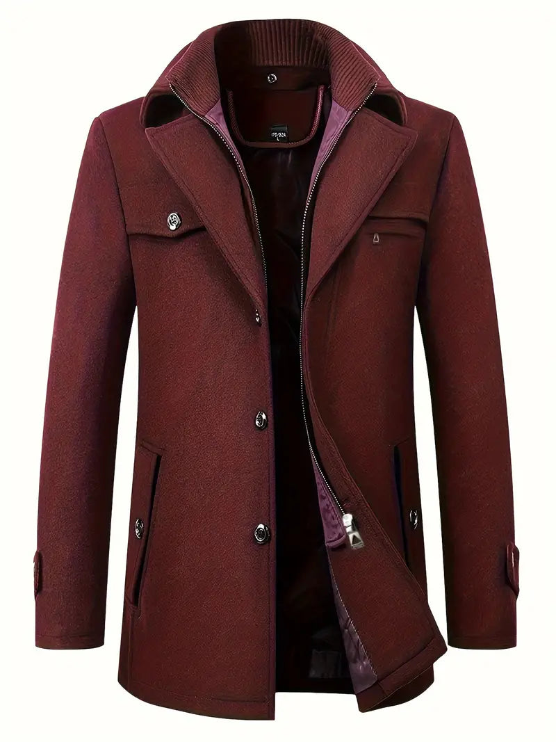 Schurwollmantel Herren Casual warme Jacke - Carolus