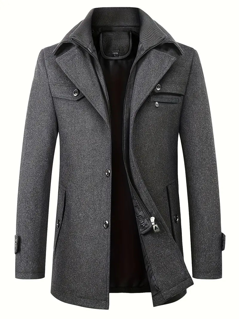 Schurwollmantel Herren Casual warme Jacke - Carolus