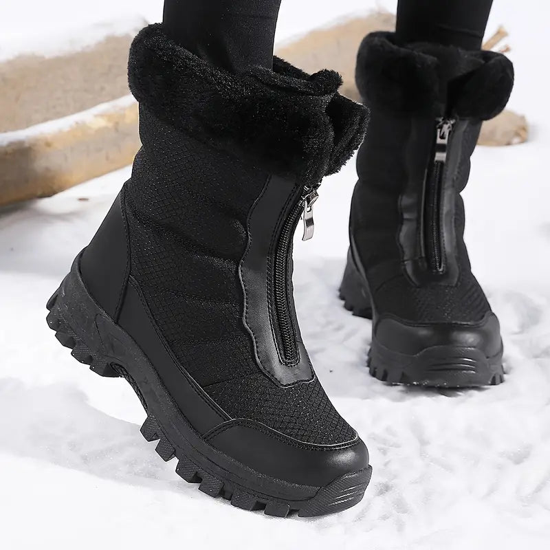 Damen Camouflage Schneestiefel mit Reißverschluss - Anna