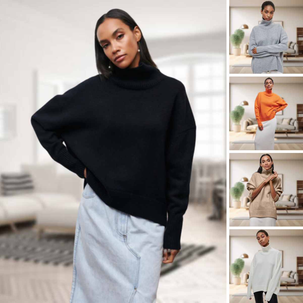 Klassischer Damen-Rollkragenpullover - Anne