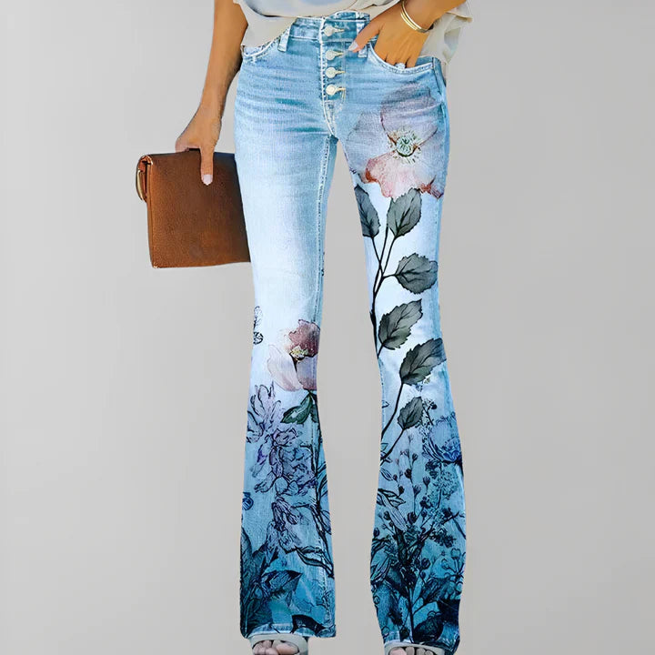 Gerade jeans mit blumendruck - Ellen