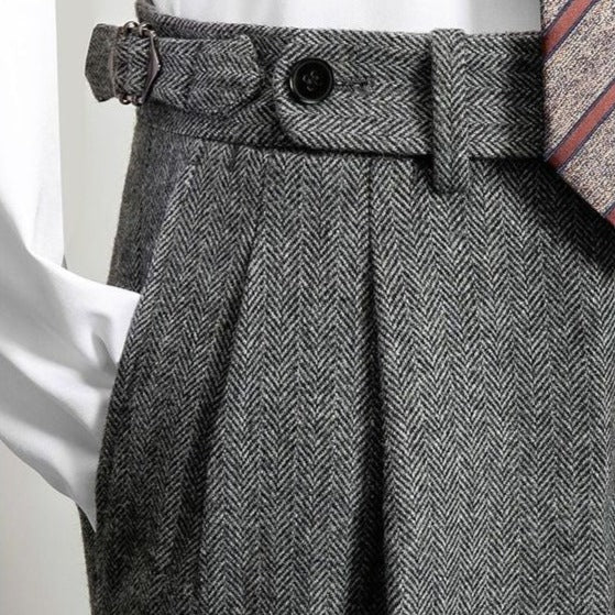 Emil - Stilvolle Woll-Bundfalthose - Herren Hochwertige Wolle Hose