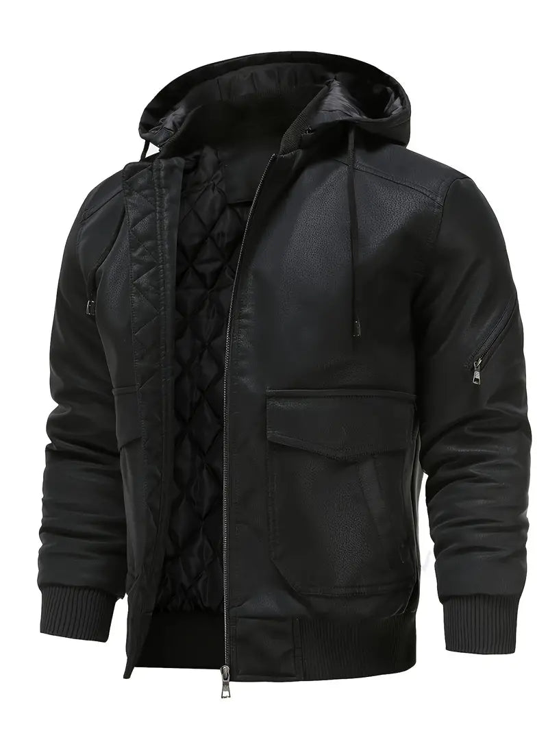 Wasserdichte Winterjacke aus PU-Leder - Claud