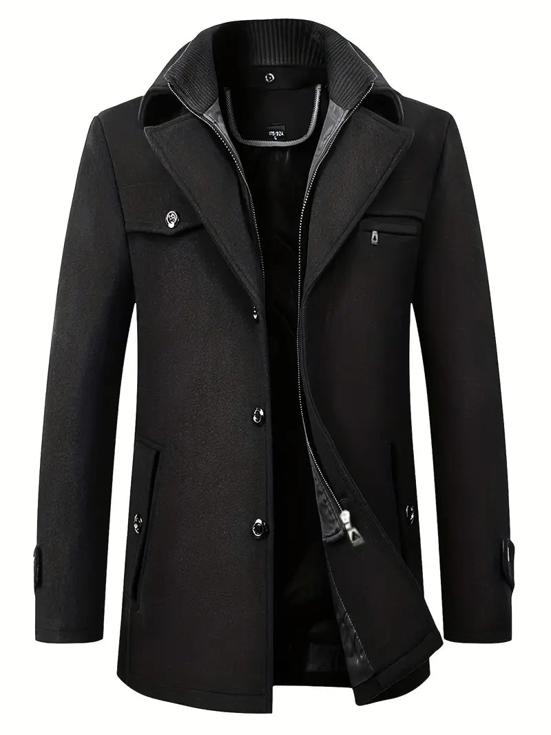 Schurwollmantel Herren Casual warme Jacke - Carolus